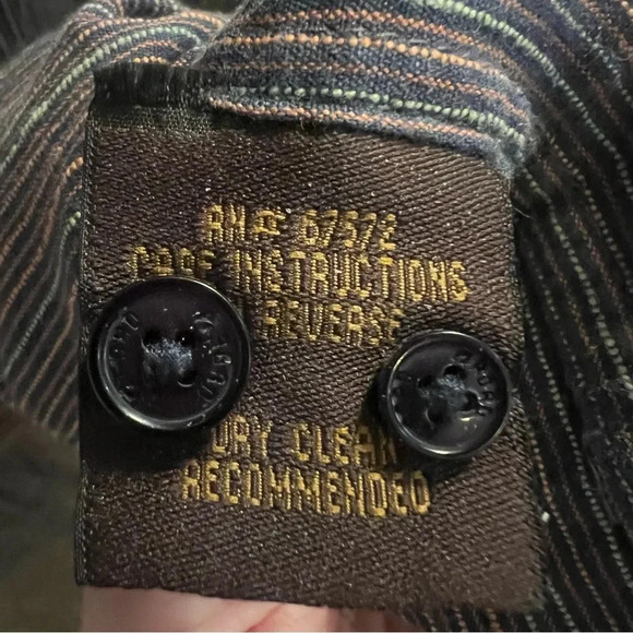 Road striped and textured multicolored button down shirt w/pocket size XL - Picture 8 of 9